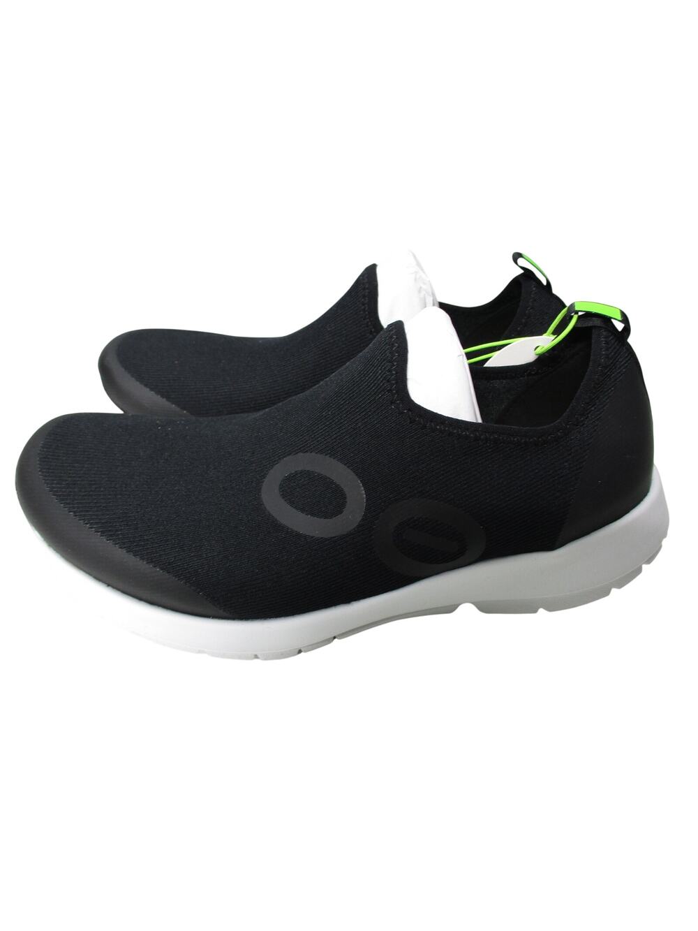 OOFOS OOMG Sport Stretch Black White Slip On Shoes Lace Womens Sz 8.5